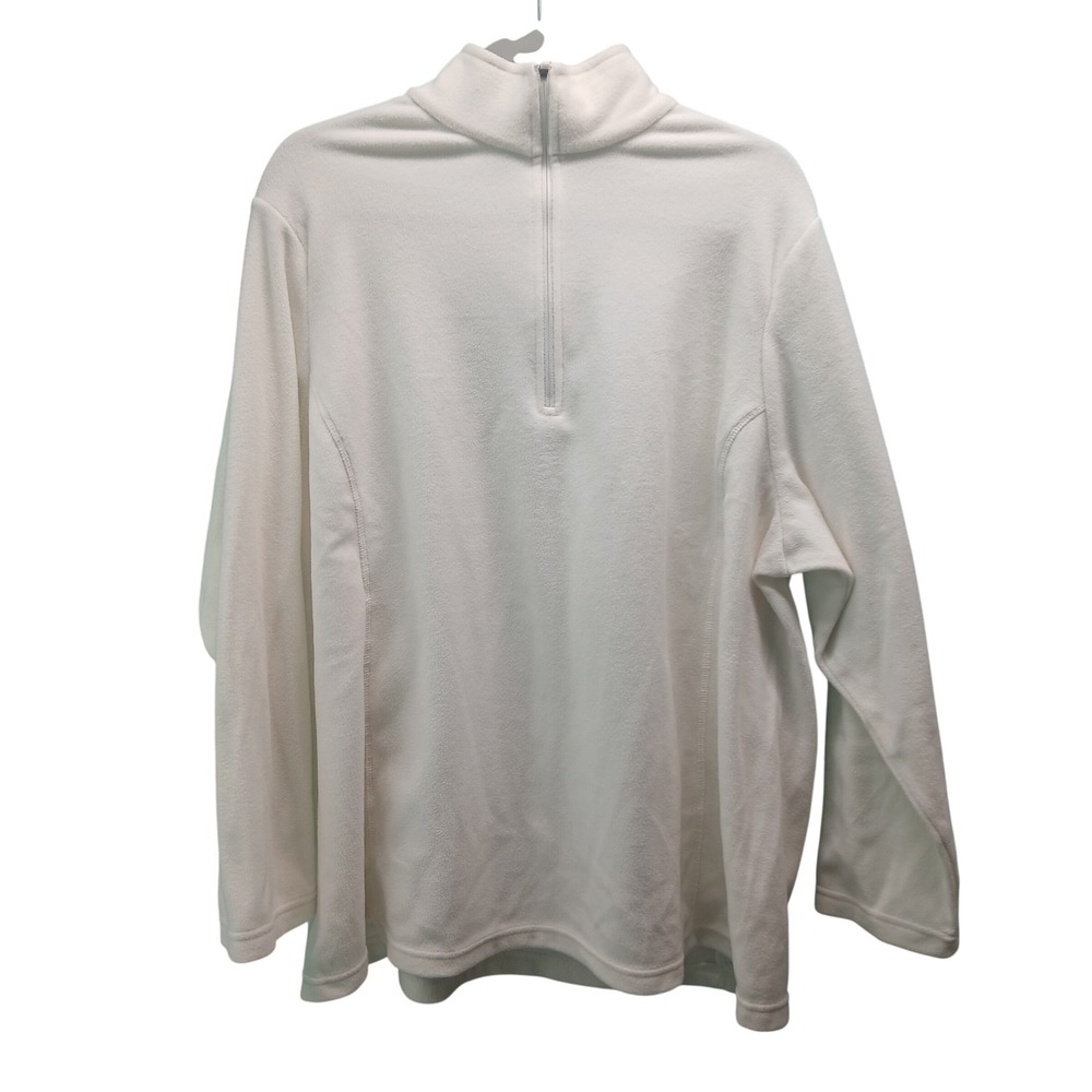Lands‎ End Ivory Quarter Zip Fleece Pullover Plus Size 2X Ivory Gorpcore